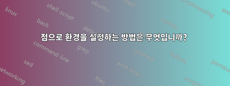 점으로 환경을 설정하는 방법은 무엇입니까?