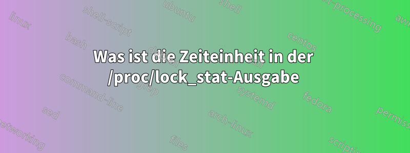 Was ist die Zeiteinheit in der /proc/lock_stat-Ausgabe