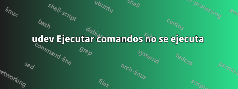 udev Ejecutar comandos no se ejecuta