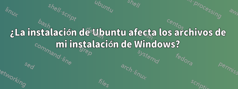 ¿La instalación de Ubuntu afecta los archivos de mi instalación de Windows?