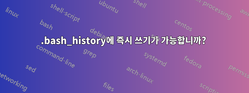 .bash_history에 즉시 쓰기가 가능합니까?