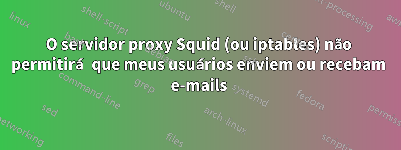 O servidor proxy Squid (ou iptables) não permitirá que meus usuários enviem ou recebam e-mails