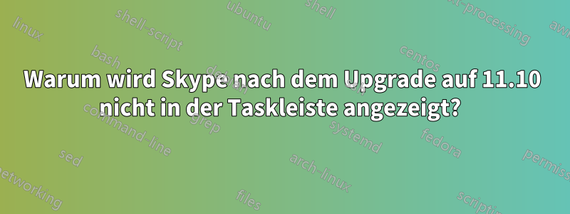 Warum wird Skype nach dem Upgrade auf 11.10 nicht in der Taskleiste angezeigt? 