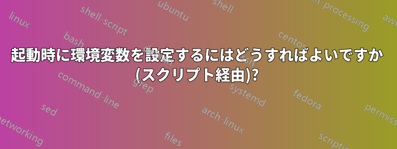 起動時に環境変数を設定するにはどうすればよいですか (スクリプト経由)?