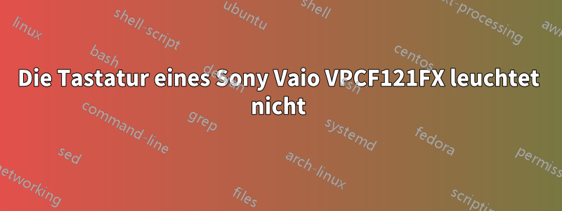 Die Tastatur eines Sony Vaio VPCF121FX leuchtet nicht