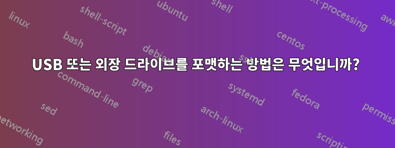 USB 또는 외장 드라이브를 포맷하는 방법은 무엇입니까?