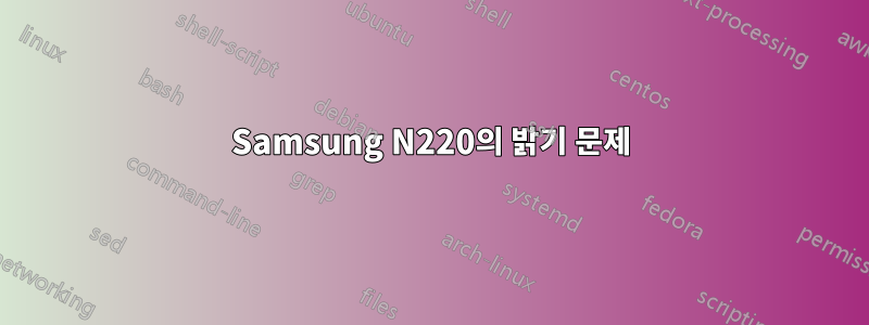 Samsung N220의 밝기 문제