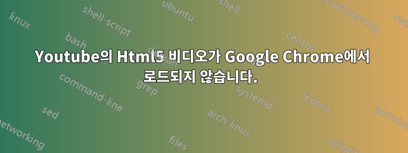 Youtube의 Html5 비디오가 Google Chrome에서 로드되지 않습니다. 