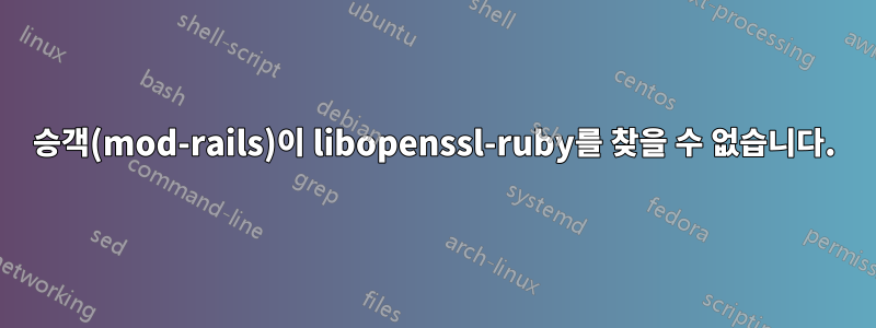 승객(mod-rails)이 libopenssl-ruby를 찾을 수 없습니다.