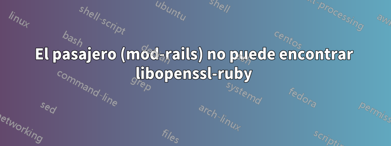 El pasajero (mod-rails) no puede encontrar libopenssl-ruby