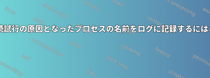 発信インターネット接続試行の原因となったプロセスの名前をログに記録するにはどうすればよいですか? 