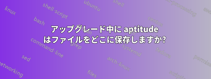 アップグレード中に aptitude はファイルをどこに保存しますか?