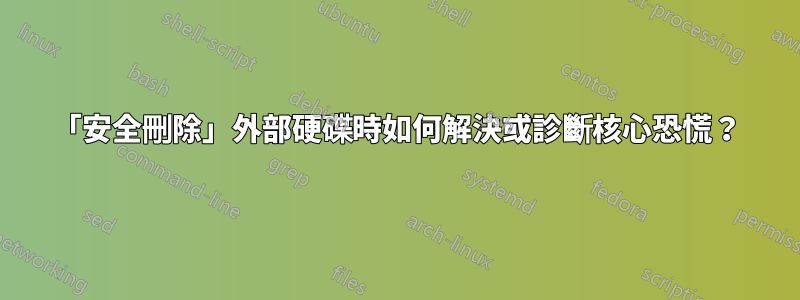 「安全刪除」外部硬碟時如何解決或診斷核心恐慌？