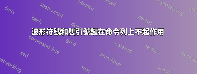 波形符號和雙引號鍵在命令列上不起作用