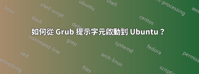 如何從 Grub 提示字元啟動到 Ubuntu？