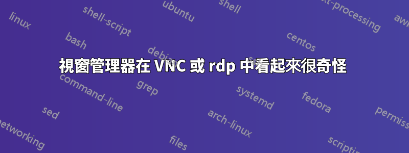 視窗管理器在 VNC 或 rdp 中看起來很奇怪