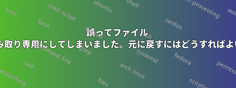 誤ってファイル システムを読み取り専用にしてしまいました。元に戻すにはどうすればよいでしょうか?