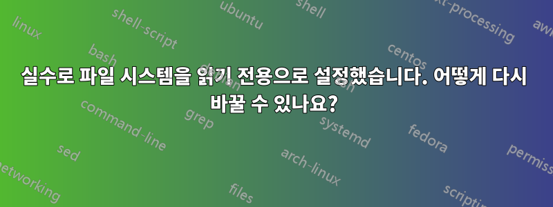 실수로 파일 시스템을 읽기 전용으로 설정했습니다. 어떻게 다시 바꿀 수 있나요?