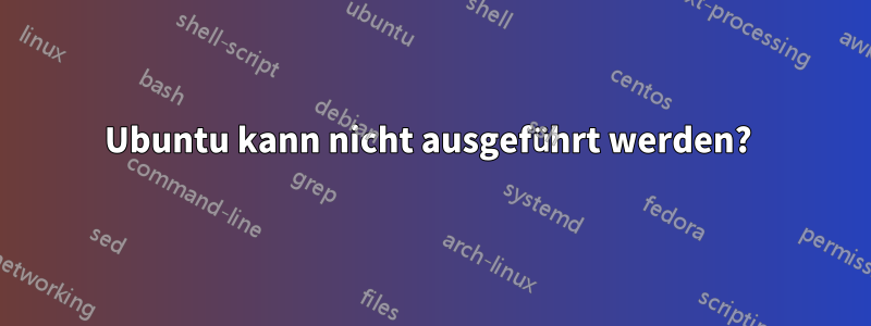 Ubuntu kann nicht ausgeführt werden? 