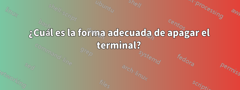 ¿Cuál es la forma adecuada de apagar el terminal?