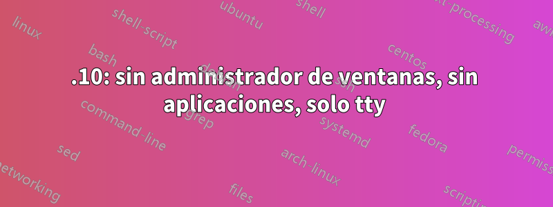 11.10: sin administrador de ventanas, sin aplicaciones, solo tty