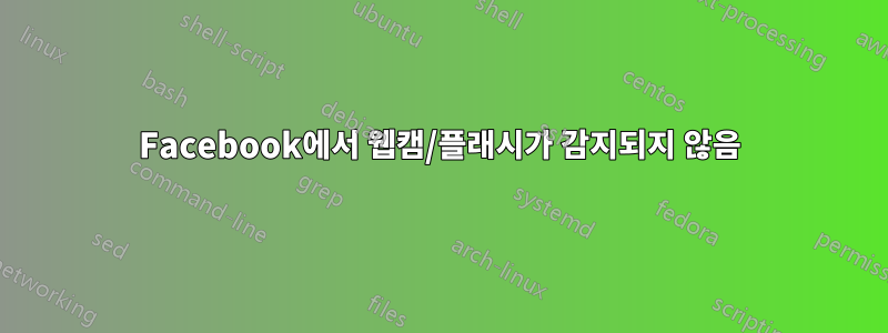 Facebook에서 웹캠/플래시가 감지되지 않음