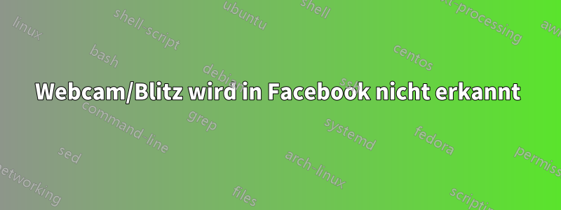 Webcam/Blitz wird in Facebook nicht erkannt