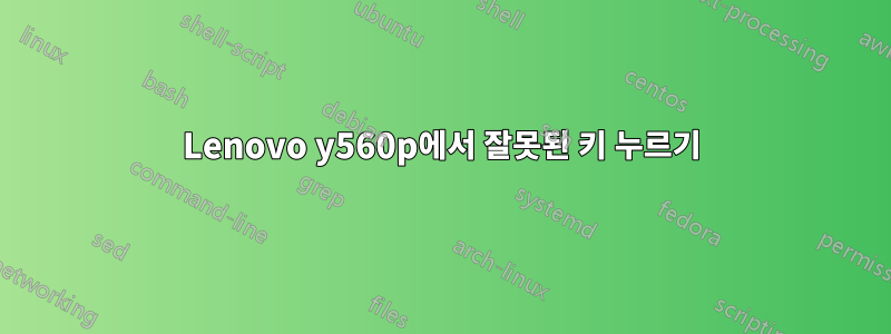 Lenovo y560p에서 잘못된 키 누르기