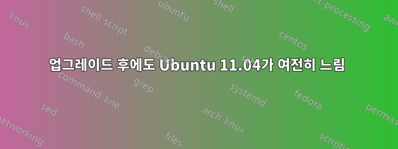 업그레이드 후에도 Ubuntu 11.04가 여전히 느림