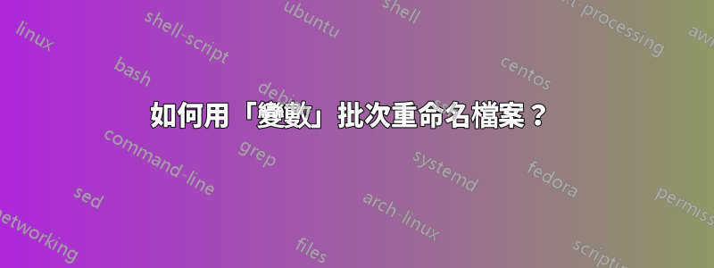 如何用「變數」批次重命名檔案？ 