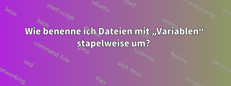 Wie benenne ich Dateien mit „Variablen“ stapelweise um? 