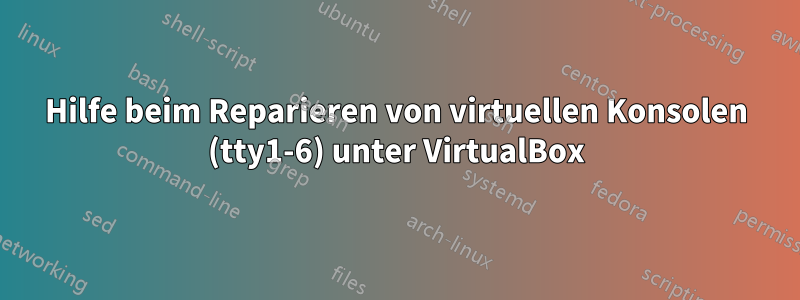 Hilfe beim Reparieren von virtuellen Konsolen (tty1-6) unter VirtualBox