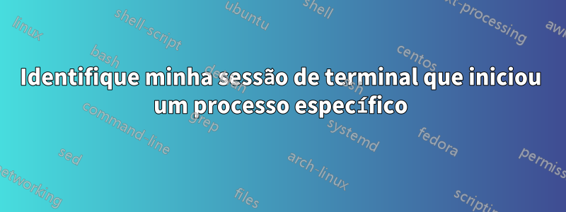 Identifique minha sessão de terminal que iniciou um processo específico