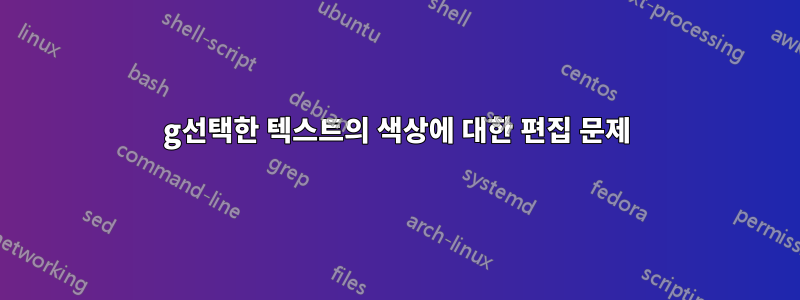 g선택한 텍스트의 색상에 대한 편집 문제