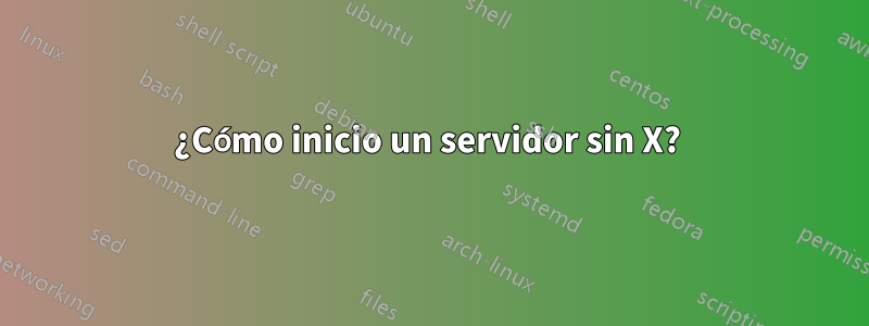 ¿Cómo inicio un servidor sin X? 