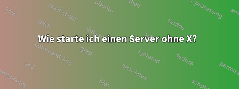 Wie starte ich einen Server ohne X? 