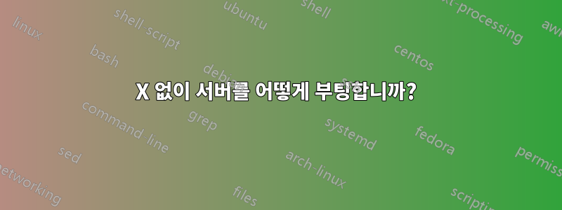 X 없이 서버를 어떻게 부팅합니까? 