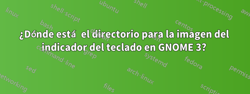 ¿Dónde está el directorio para la imagen del indicador del teclado en GNOME 3?