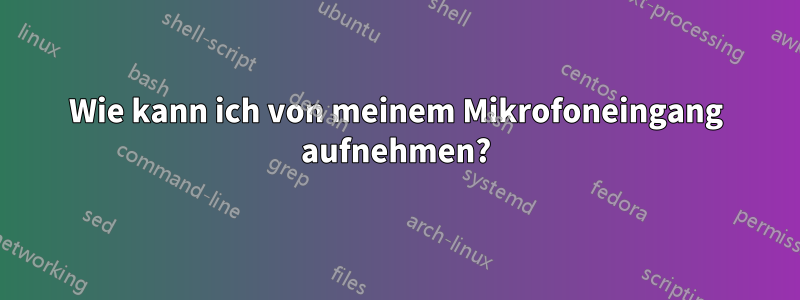 Wie kann ich von meinem Mikrofoneingang aufnehmen?