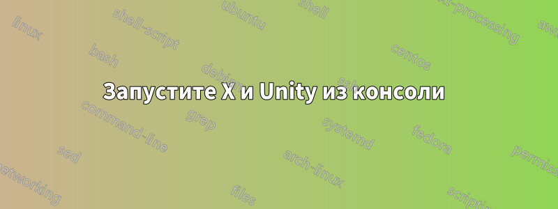 Запустите X и Unity из консоли 