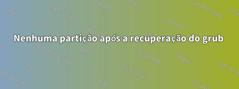 Nenhuma partição após a recuperação do grub