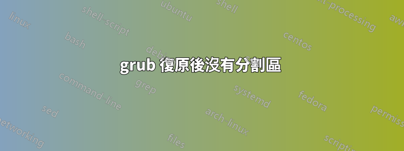 grub 復原後沒有分割區