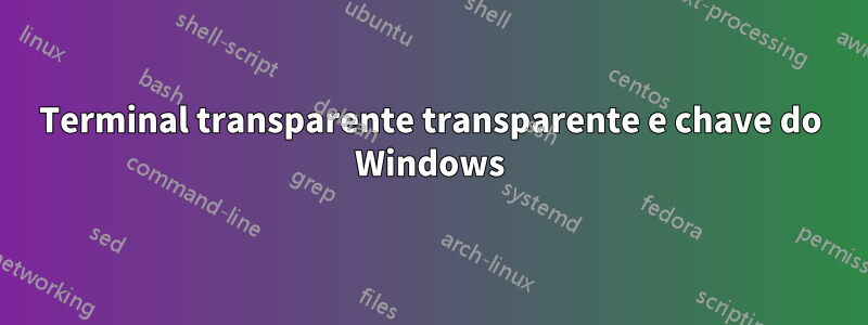 Terminal transparente transparente e chave do Windows