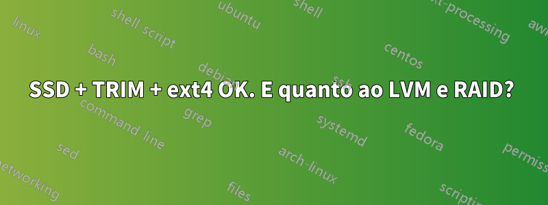 SSD + TRIM + ext4 OK. E quanto ao LVM e RAID?