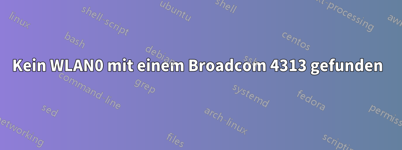 Kein WLAN0 mit einem Broadcom 4313 gefunden 