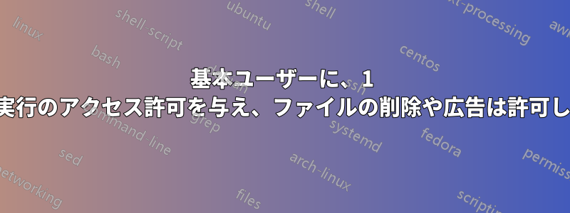 基本ユーザーに、1 つのパーティションの内容のみの読み取りと実行のアクセス許可を与え、ファイルの削除や広告は許可しないようにするにはどうすればよいですか。
