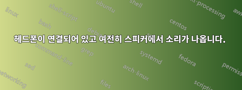 헤드폰이 연결되어 있고 여전히 스피커에서 소리가 나옵니다.