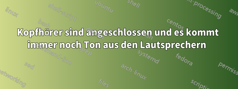 Kopfhörer sind angeschlossen und es kommt immer noch Ton aus den Lautsprechern 