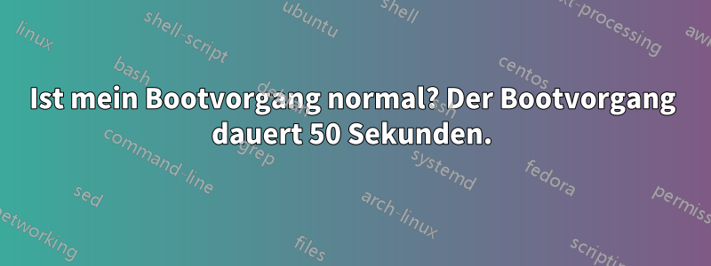 Ist mein Bootvorgang normal? Der Bootvorgang dauert 50 Sekunden.