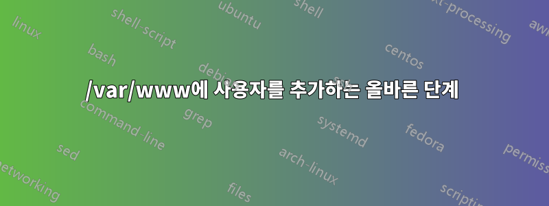 /var/www에 사용자를 추가하는 올바른 단계